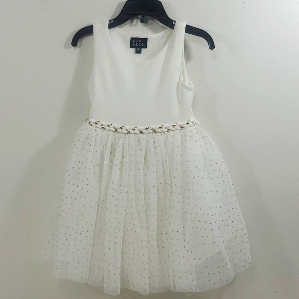 Lilt cream and Glittery gold Tulle dress 3T